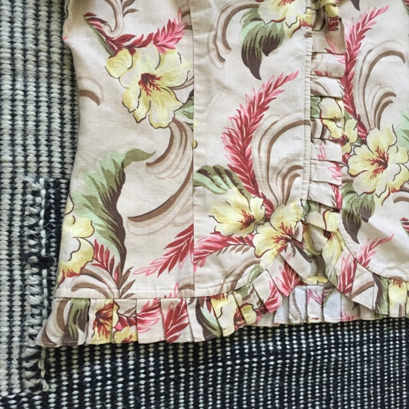 RARE! Vintage Oscar Oscar de la Renta Floral Top - Picture 3 of 8